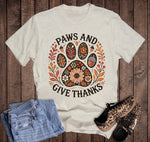 Load image into Gallery viewer, Fall Paws and Give Thanks Tee
