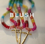 Load image into Gallery viewer, Gemstone Beaded Cross Necklace
